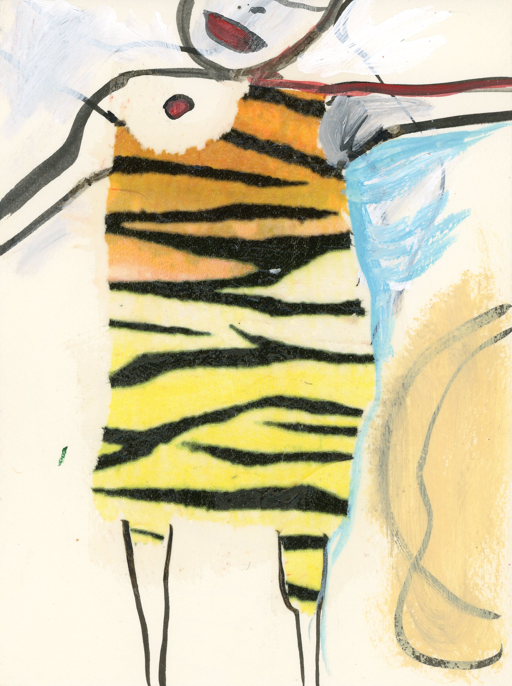 Cavegirl. Painted collage.