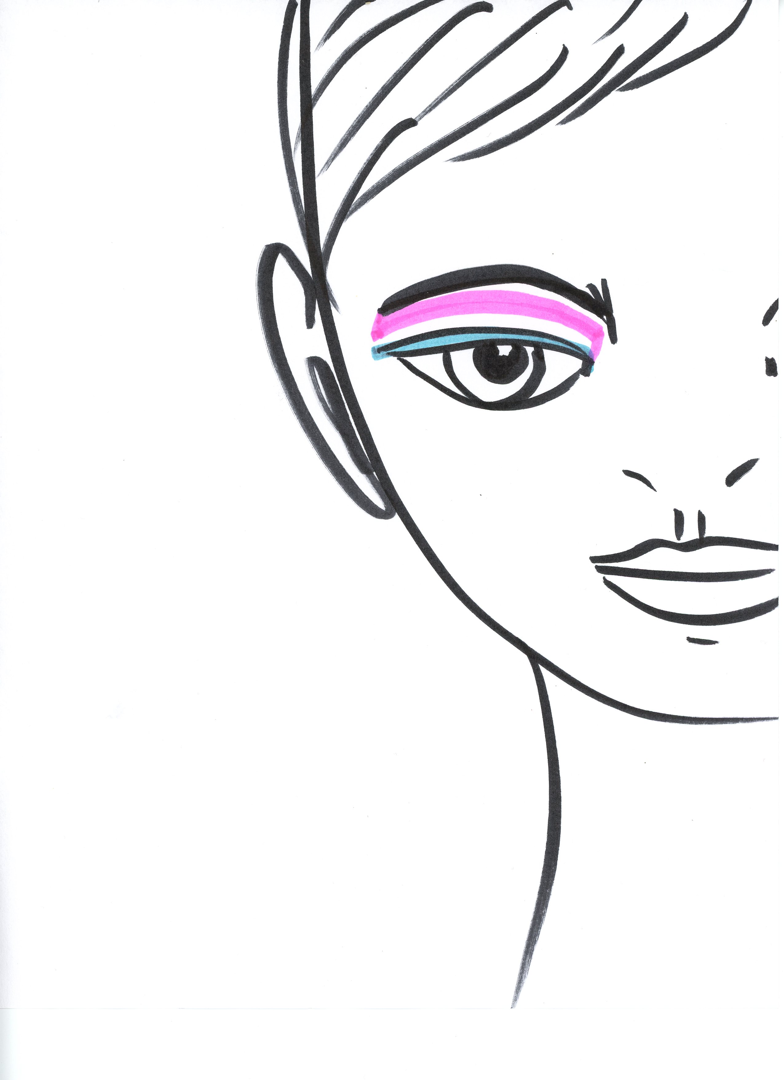 Beauty illustration. Brushpen.